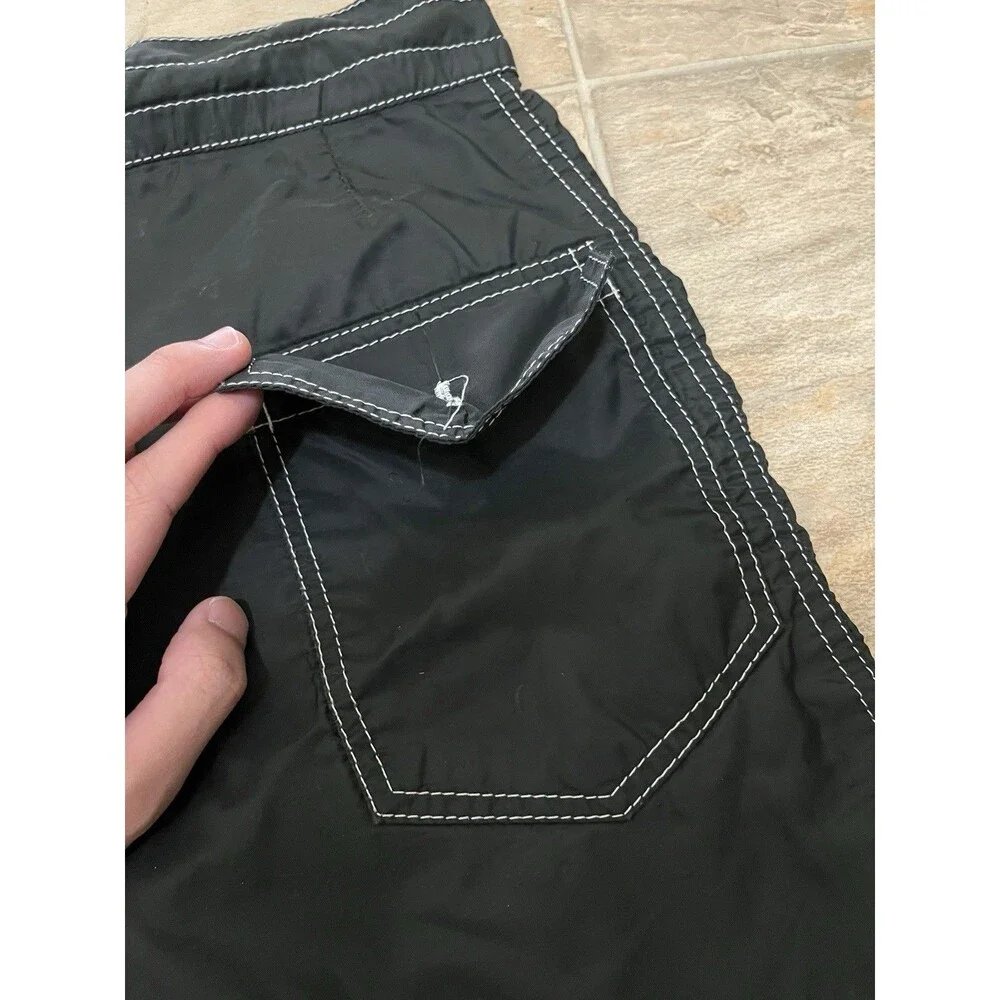 Vintage Birdwell Beach Britches Board Shorts in Black Men 38 Made in USA Beach